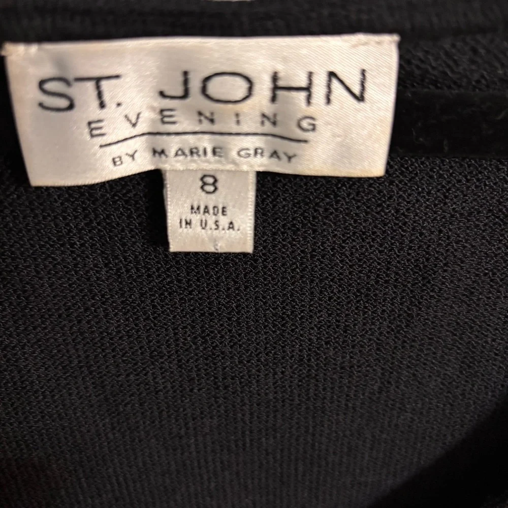 NWOT St. John Evening Luxurious Knit Black Ruffle Wrap Sweater - Sz 8 (Runs big)